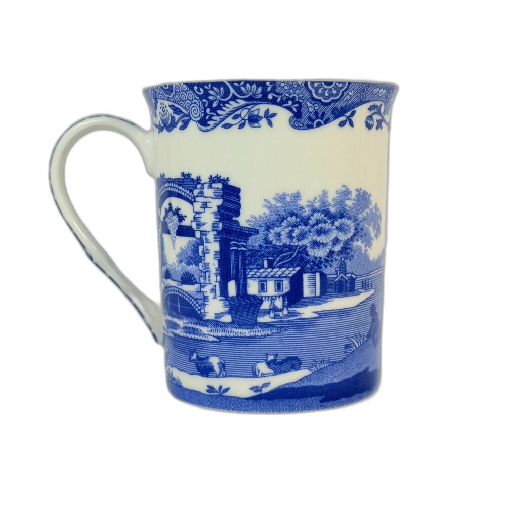 SPODE Italian Blue White Border Country English Tea Coffee Mug c.1816-A19 NWOT